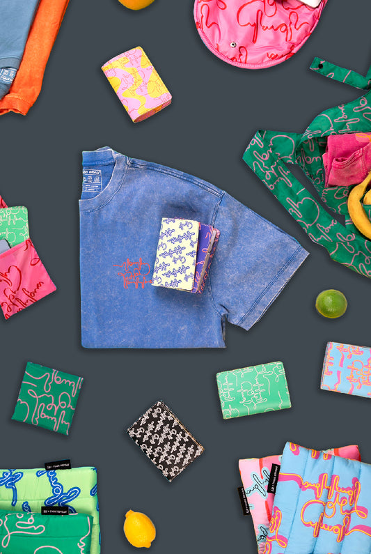 T-Shirts - Cotton - Live Your Own Life - Pale Green - Pink