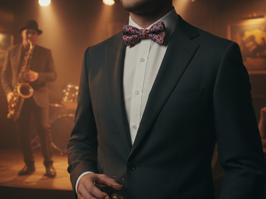 Bow Ties - Artificial Silk - Square Eye - Brown-Burgundy