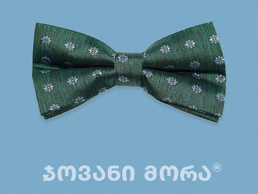 Bow Ties - Artificial Silk - Floral Wave - Olive Green