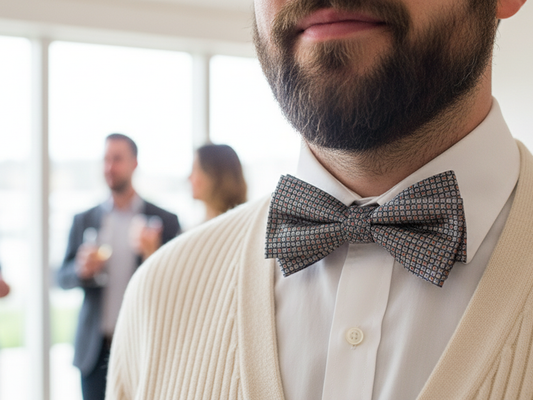 Bow Ties - Artificial Silk - Mother-of-Pearl - Gray