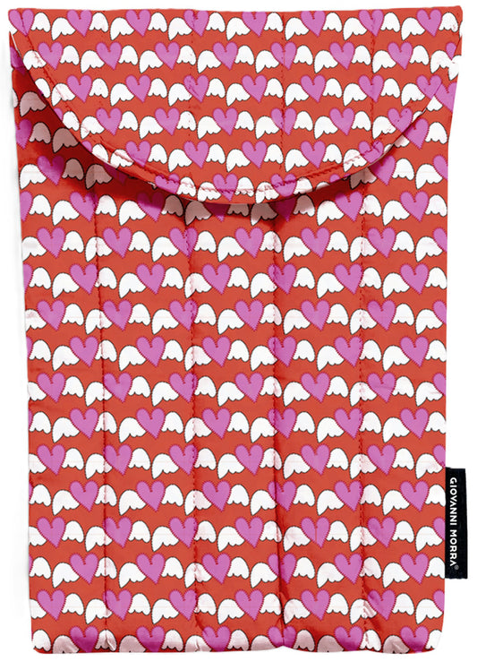 Laptop Sleeves - Polyester - Flying Hearts - Red