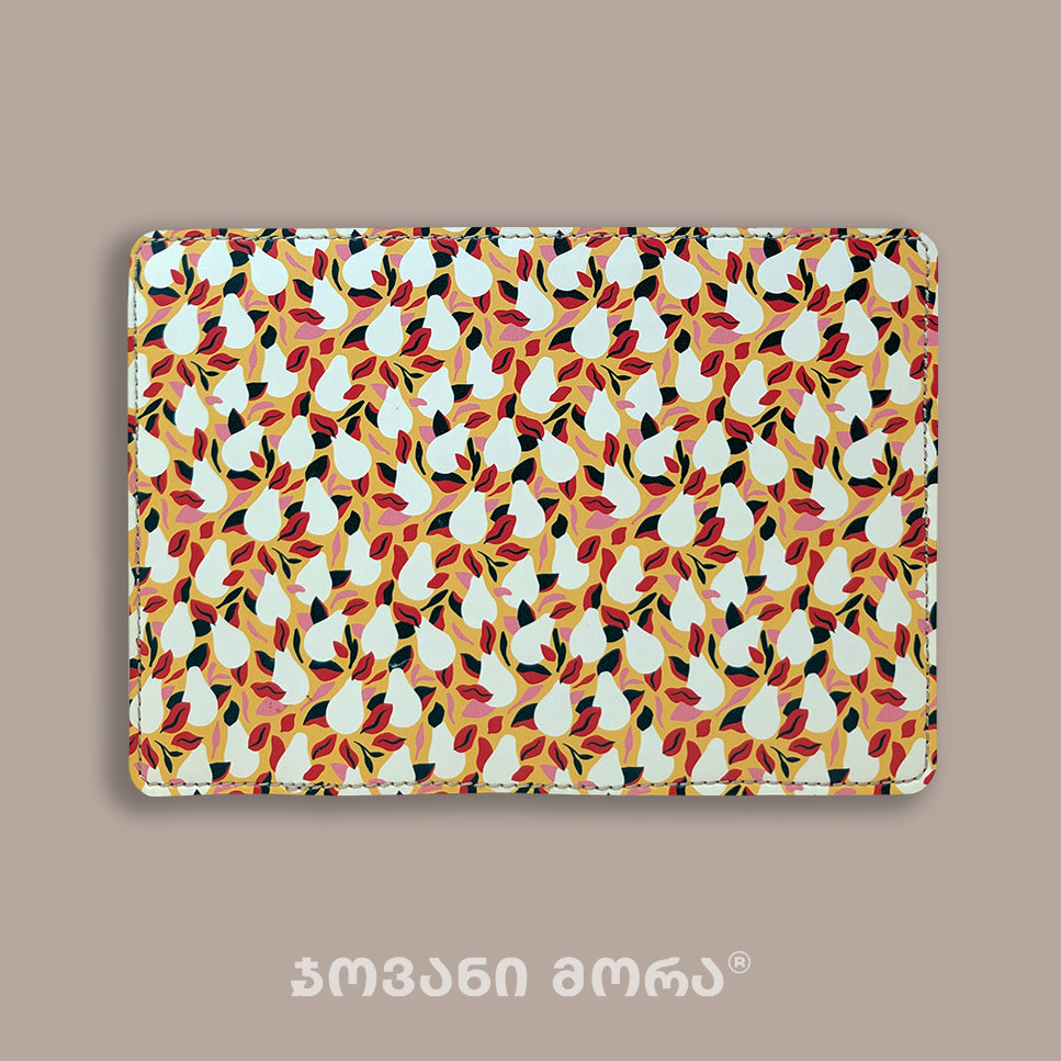Passport Holders - Vegan Leather - Pears - Yellow - White