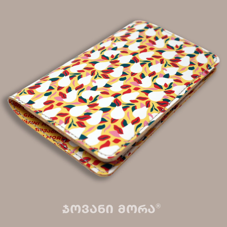 Passport Holders - Vegan Leather - Pears - Yellow - White