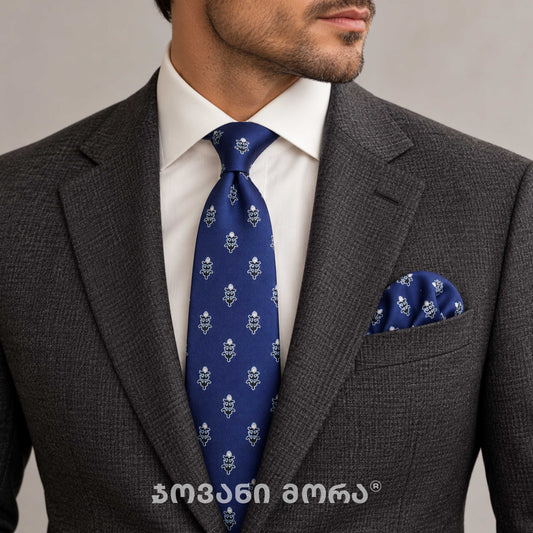 ჰალსტუხი - თოლიგე - ნატურალური აბრეშუმი - ლურჯი