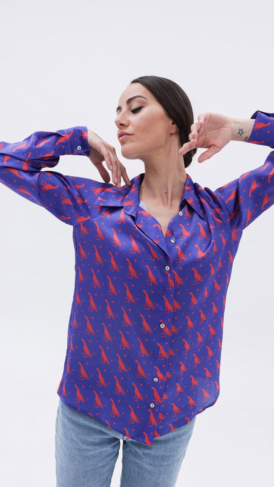 Shirts - Natural Silk - Fiery Pheasant - Purple