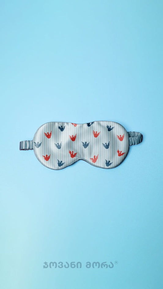 Sleep Masks - Natural Silk - Angels - Sky Blue