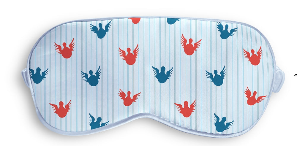 Sleep Masks - Natural Silk - Angels - Sky Blue
