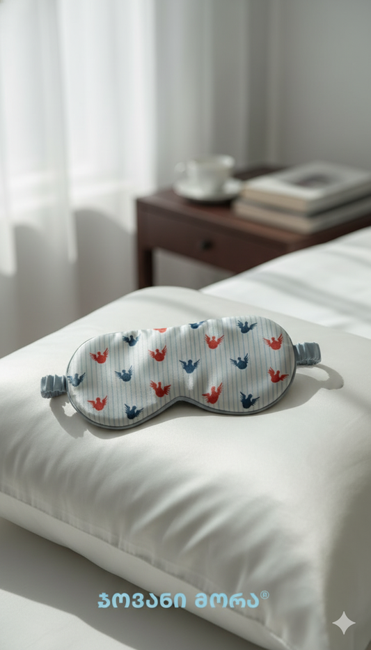 Sleep Masks - Natural Silk - Angels - Sky Blue