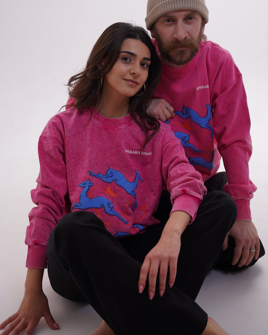 სვიტერი - 100% მჟავაში გარეცხილი ბამბა - ირმის ნახტომი - ვარდისფერი