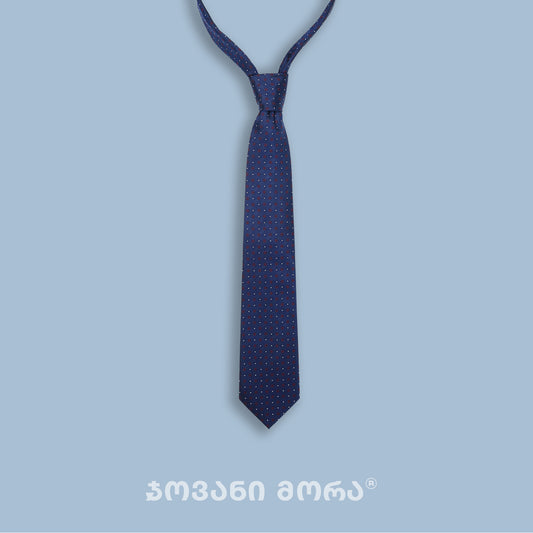 Dark blue Borjgali jacquard silk tie by Giovanni Morra