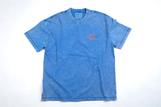 T-Shirts - Textured Cotton - Live Your Own Life - Sky Blue - Orange