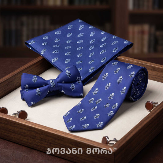 Pocket Square – Tholige – Natural Silk – Blue