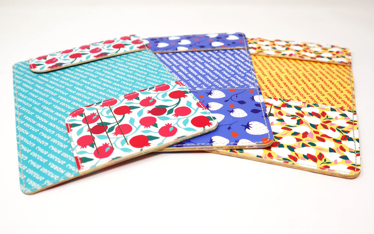 Passport Holders - Vegan Leather - Pears - Yellow - White