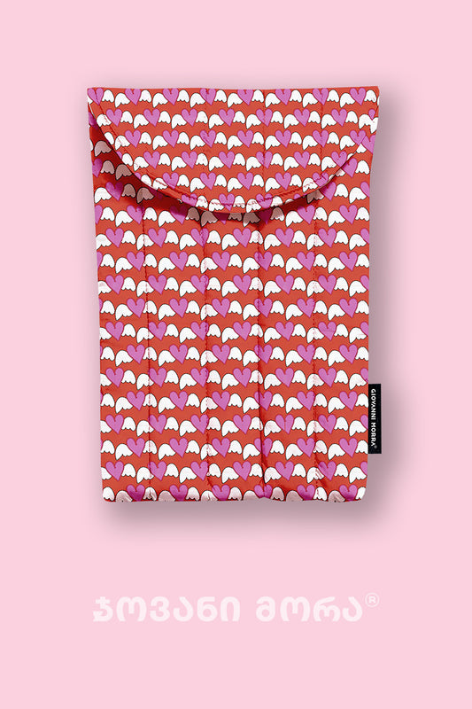 Laptop Sleeves - Polyester - Flying Hearts - Red