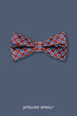 Bow Ties - Artificial Silk - Square Eye - Brown-Burgundy