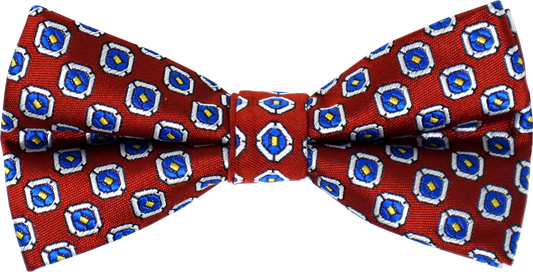 Bow Ties - Artificial Silk - Square Eye - Brown-Burgundy
