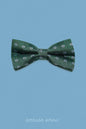 Bow Ties - Artificial Silk - Floral Wave - Olive Green