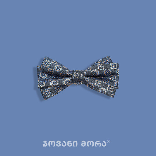 Sky-blue silk bow tie with Venus pattern