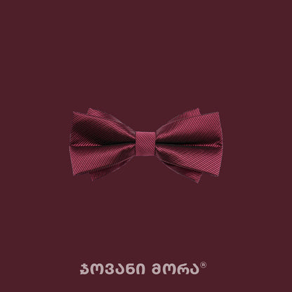 Bordeaux silk bow tie featuring the colorful Sangria pattern
