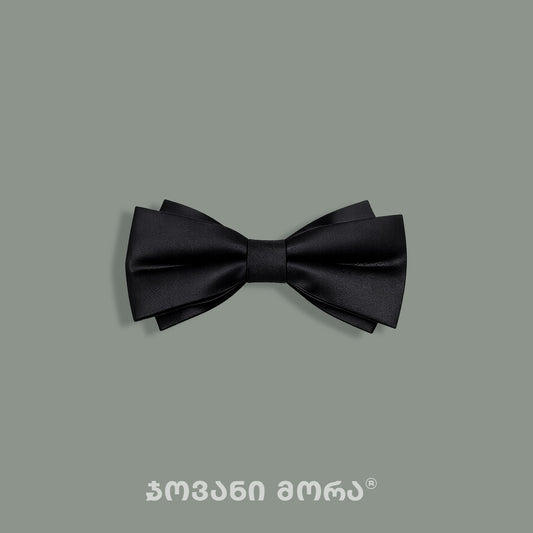 Black silk bow tie featuring the Dark Knight pattern