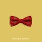 Red natural silk bow tie with Deer’s Leap pattern