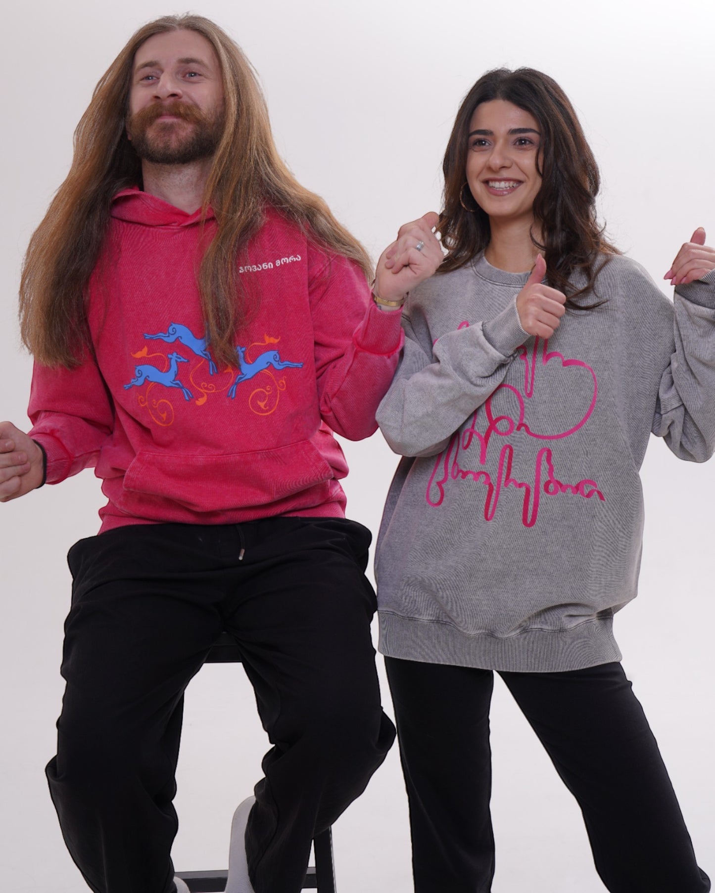 ჰუდი - 100% მჟავათი გარეცხილი ბამბა - Deer's Leap - წითელი