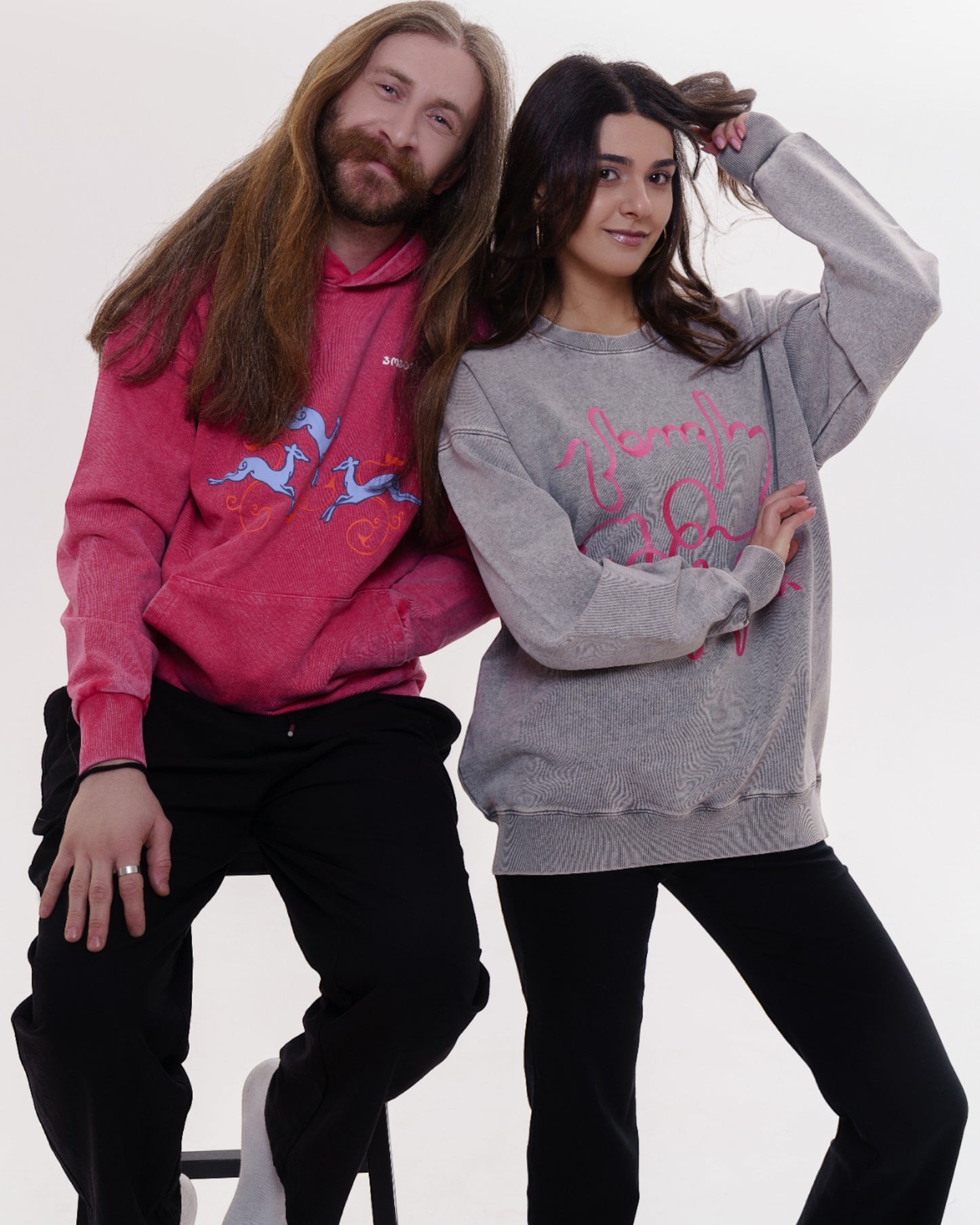 ჰუდი - 100% მჟავათი გარეცხილი ბამბა - Deer's Leap - წითელი