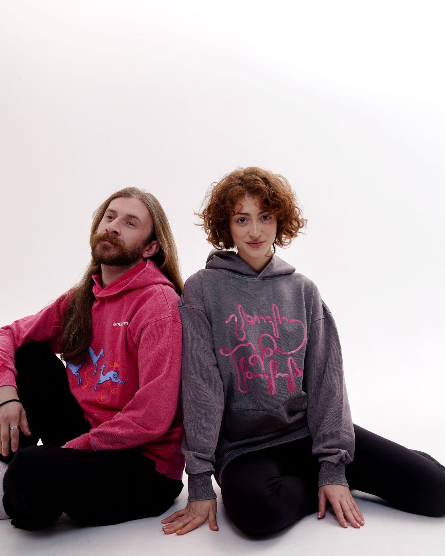 ჰუდი - 100% მჟავათი გარეცხილი ბამბა - იცხოვრე შენი ცხოვრებით - ნაცრისფერი - m² x Giovanni Morra