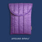Indigo dark-violet padded polyester laptop sleeve with rounded flap by Giovanni Morra