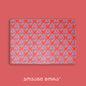 Red vegan leather passport holder with Beloved Georgian textile ornament by Giovanni Morra