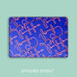 Purple and pink vegan leather passport holder with Live Your Own Life print by Giovanni Morra