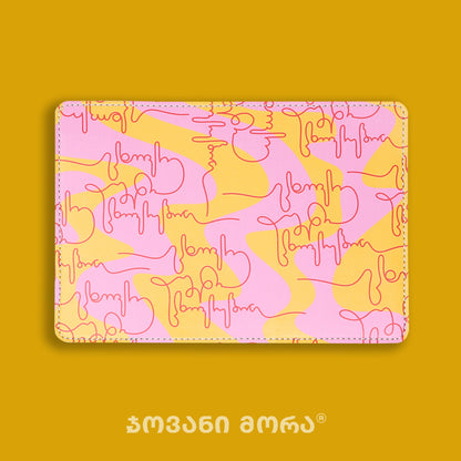 Passport Holders - Vegan Leather - Live Your Own Life - Pink-Yellow - Red