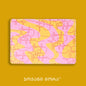 Pink, yellow, and red vegan leather passport holder with Live Your Own Life print by Giovanni Morra