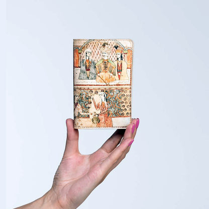 Folded beige Tinatin vegan leather passport holder by Giovanni Morra