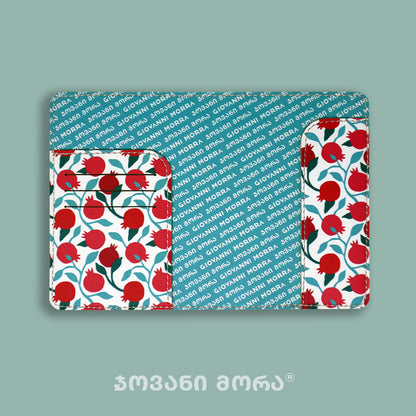 Passport Holders - Vegan Leather - Pomegranates - White