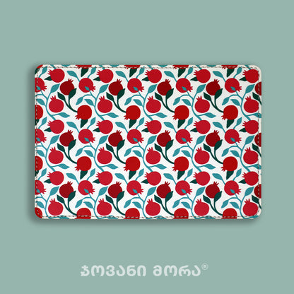 Passport Holders - Vegan Leather - Pomegranates - White