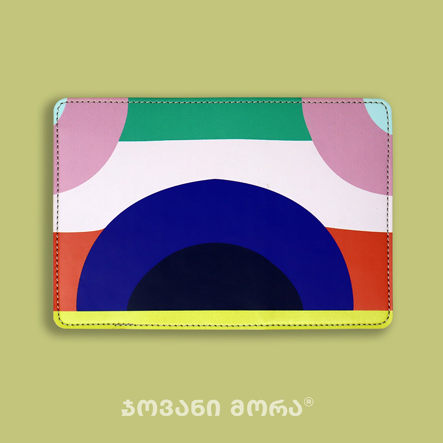 Multicolor vegan leather passport holder with Rainbow illustration by Giovanni Morra