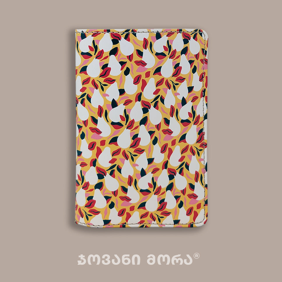 Passport Holders - Vegan  Leather - Pears - Yellow - White