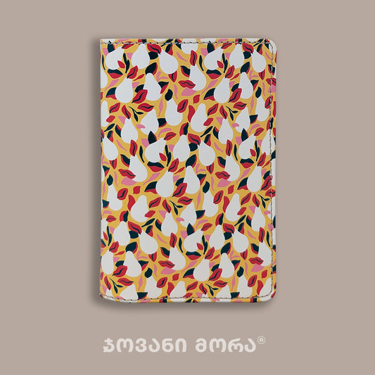 Passport Holders - Vegan  Leather - Pears - Yellow - White