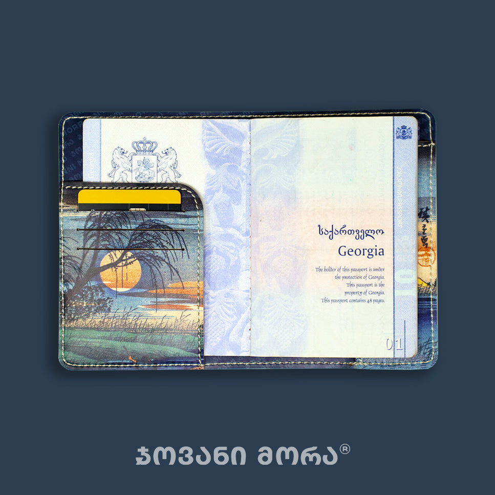 Passport Holders - Vegan Leather - Japanese Moon - Illustration