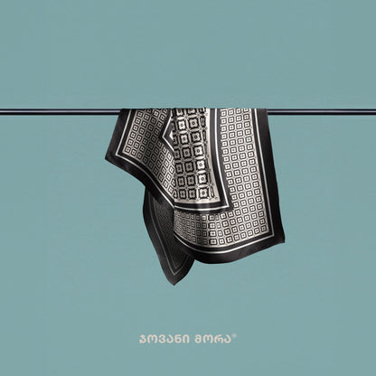 შარფები - ნატურალური აბრეშუმი - დილის ვარსკვლავი - შავი
