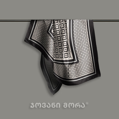 შარფები - ნატურალური აბრეშუმი - დილის ვარსკვლავი - შავი