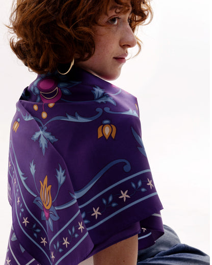 შარფები - ნატურალური აბრეშუმი - ნიმფა - იასამნისფერი