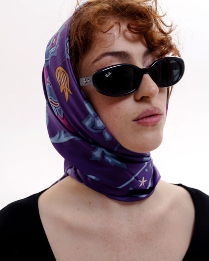 შარფები - ნატურალური აბრეშუმი - ნიმფა - იასამნისფერი