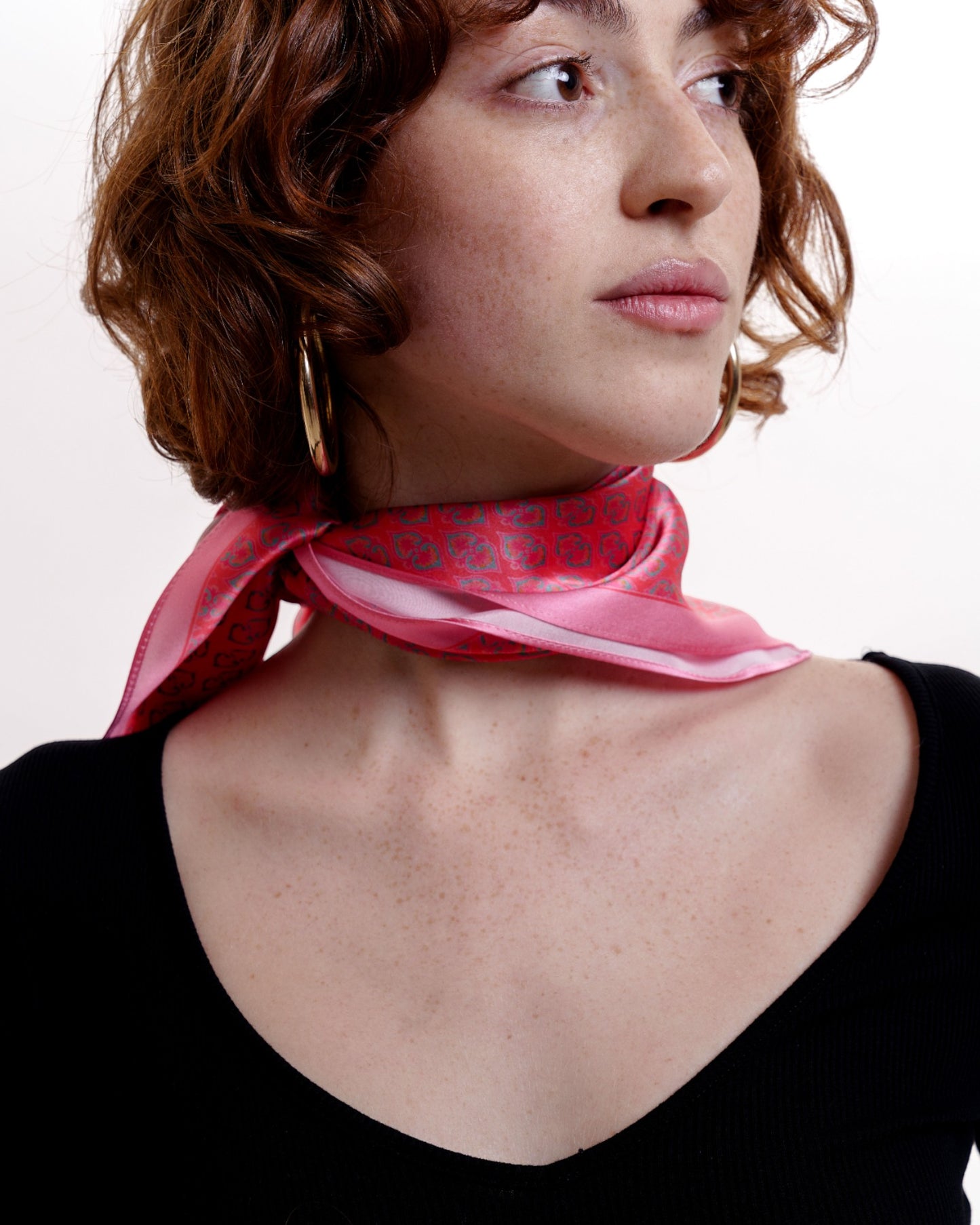 შარფები - ნატურალური აბრეშუმი - საყვარელი - ვარდისფერი