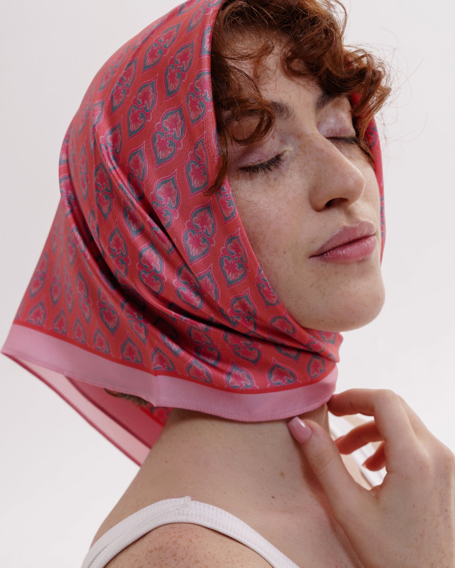 შარფები - ნატურალური აბრეშუმი - საყვარელი - ვარდისფერი