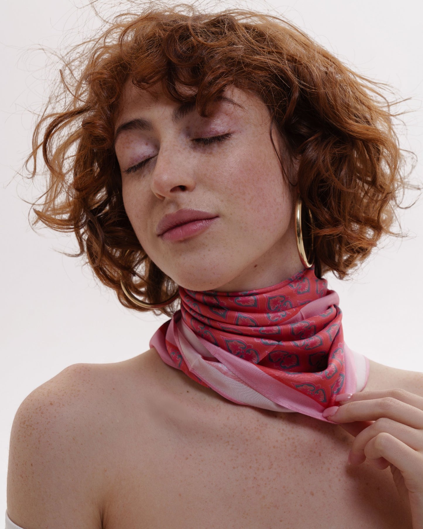 შარფები - ნატურალური აბრეშუმი - საყვარელი - ვარდისფერი