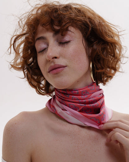 შარფები - ნატურალური აბრეშუმი - საყვარელი - ვარდისფერი