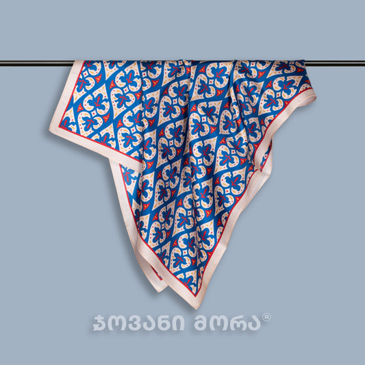 შარფები - ნატურალური აბრეშუმი - სიყვარული - ცისფერი