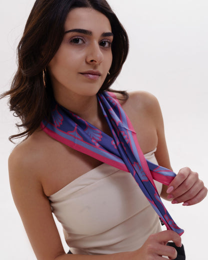 შარფები - ნატურალური აბრეშუმი - ტიტები - იასამნისფერი